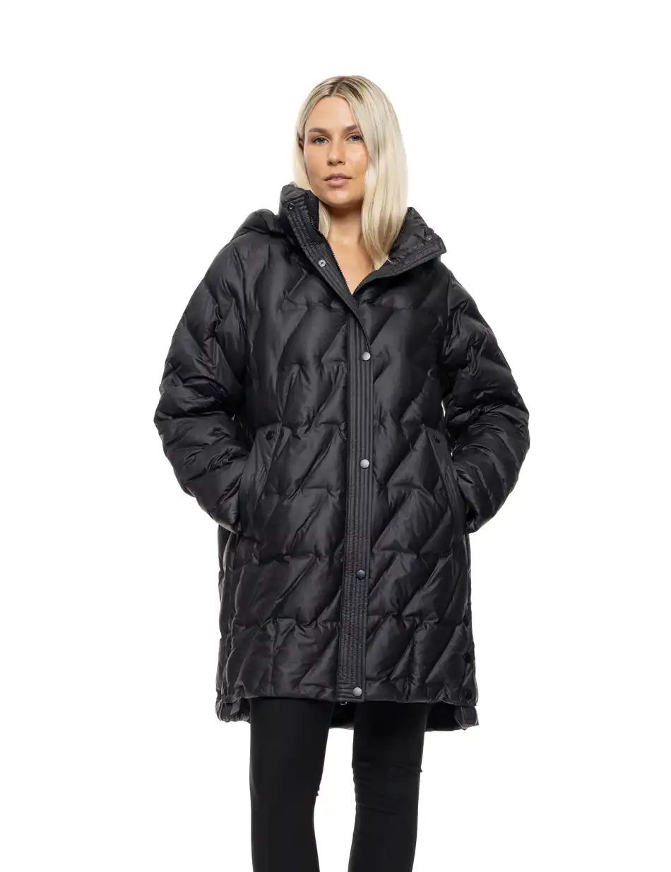 Biston Γυναικείο demi μπουφάν με ενσωματωμένη κουκούλα 54-101-001 BLACK