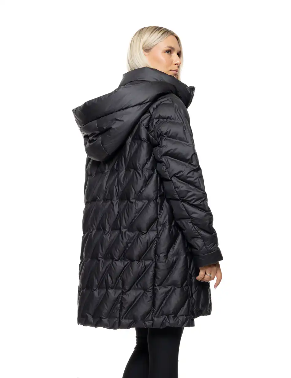 Biston Γυναικείο demi μπουφάν με ενσωματωμένη κουκούλα 54-101-001 BLACK