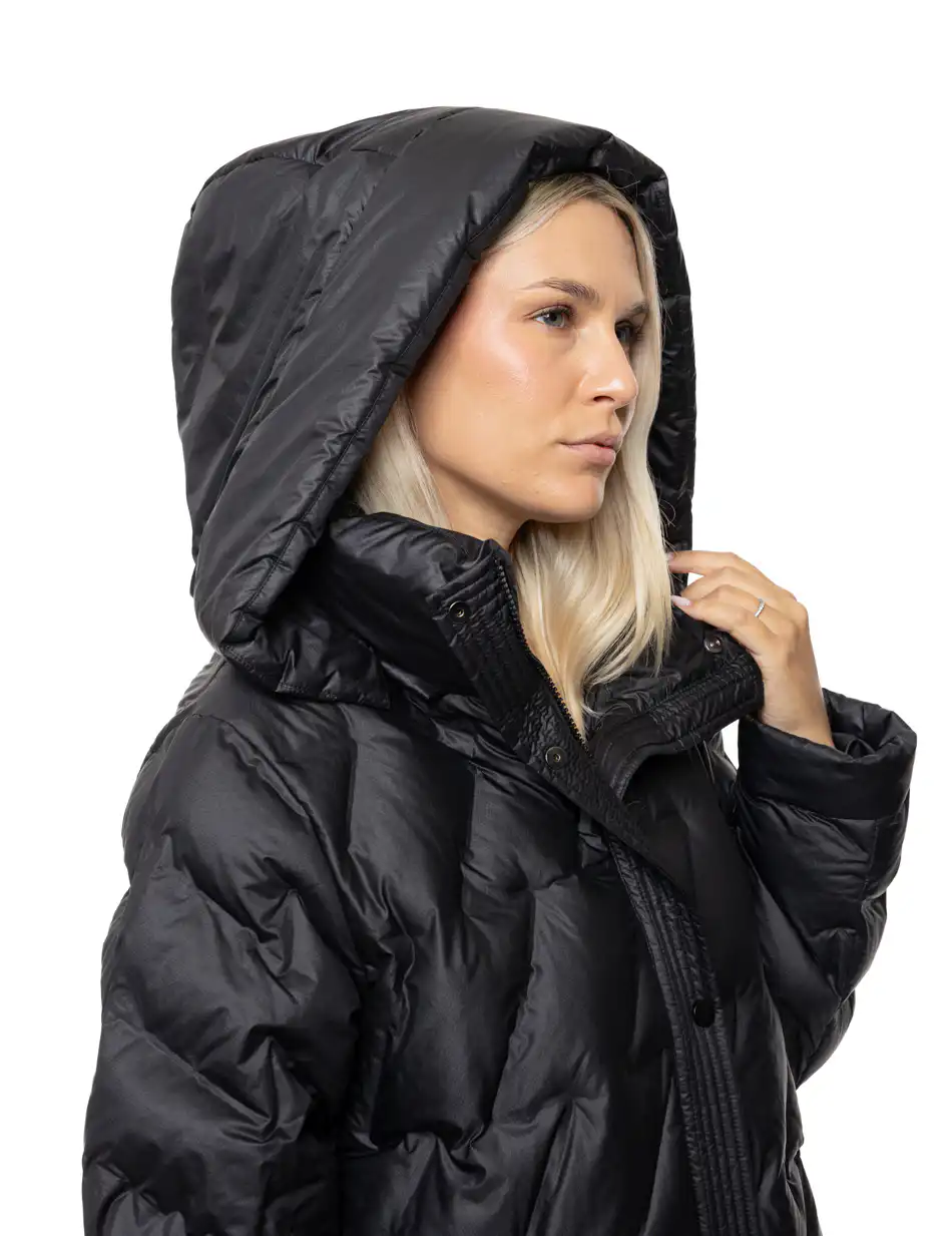 Biston Γυναικείο demi μπουφάν με ενσωματωμένη κουκούλα 54-101-001 BLACK
