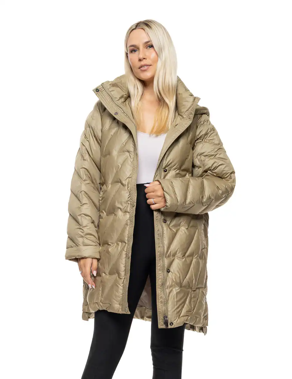 Biston Γυναικείο demi μπουφάν με ενσωματωμένη κουκούλα 54-101-001 GREEN