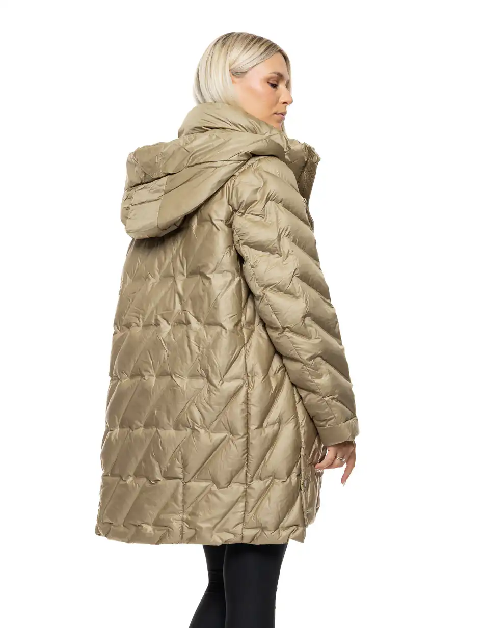 Biston Γυναικείο demi μπουφάν με ενσωματωμένη κουκούλα 54-101-001 GREEN