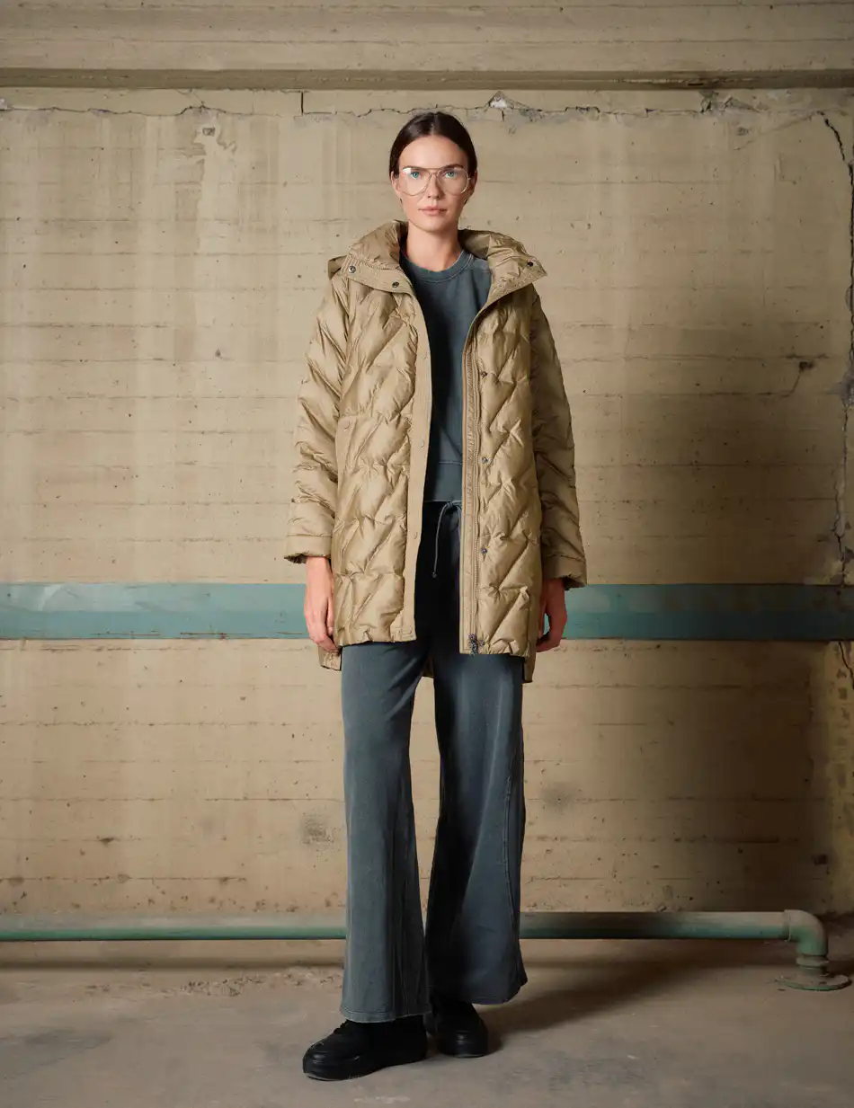 Biston Γυναικείο demi μπουφάν με ενσωματωμένη κουκούλα 54-101-001 GREEN