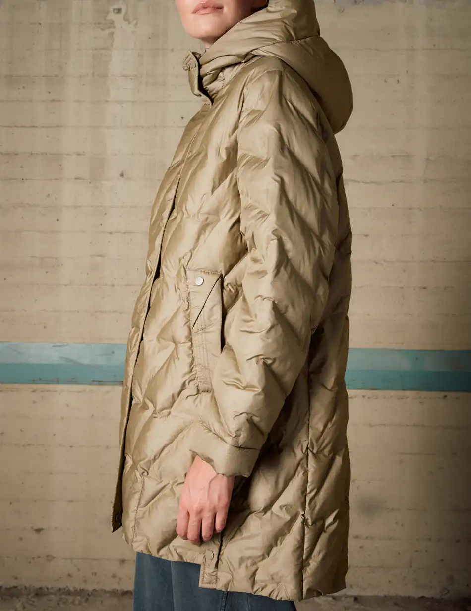 Biston Γυναικείο demi μπουφάν με ενσωματωμένη κουκούλα 54-101-001 GREEN