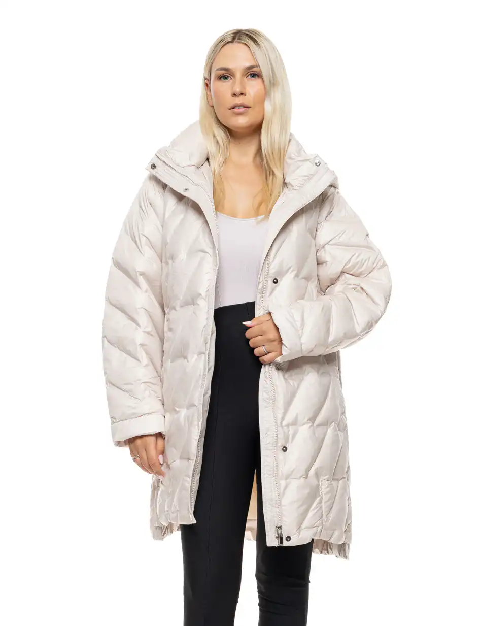 Biston Γυναικείο demi μπουφάν με ενσωματωμένη κουκούλα 54-101-001 LT BEIGE