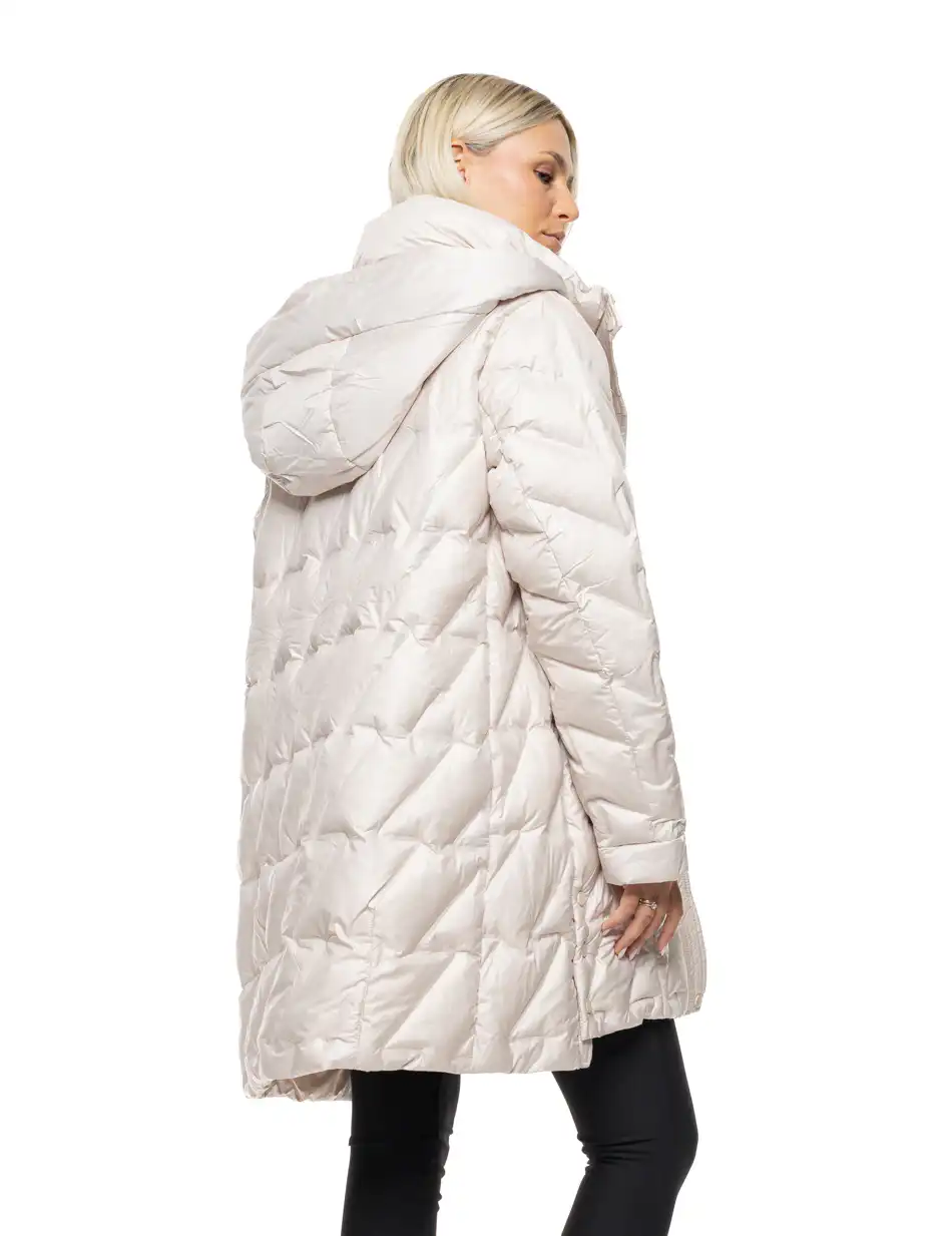 Biston Γυναικείο demi μπουφάν με ενσωματωμένη κουκούλα 54-101-001 LT BEIGE