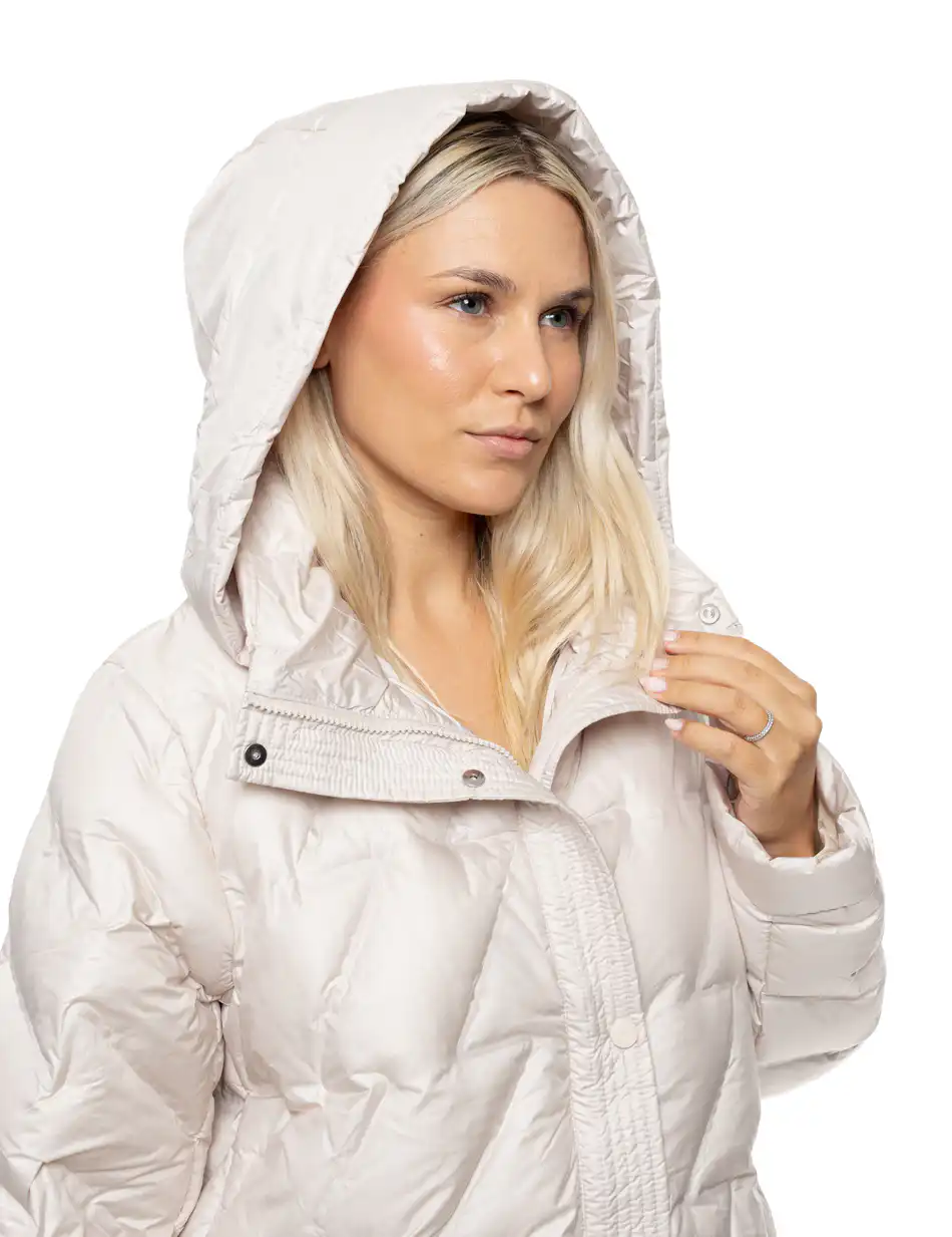 Biston Γυναικείο demi μπουφάν με ενσωματωμένη κουκούλα 54-101-001 LT BEIGE