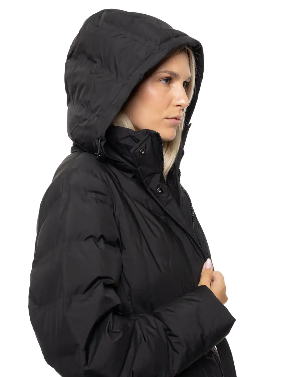 Splendid Γυναικείο μακρύ μπουφάν με ενσωματωμένη κουκούλα 54-101-002 BLACK