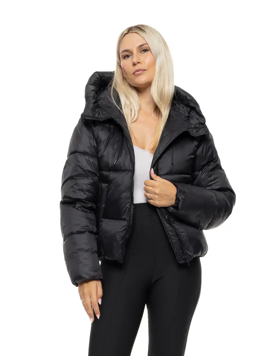 Splendid Γυναικείο κοντό μπουφάν με ενσωματωμένη κουκούλα 54-101-021 BLACK