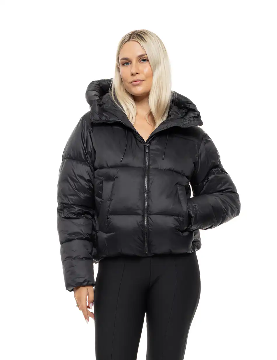Splendid Γυναικείο κοντό μπουφάν με ενσωματωμένη κουκούλα 54-101-021 BLACK