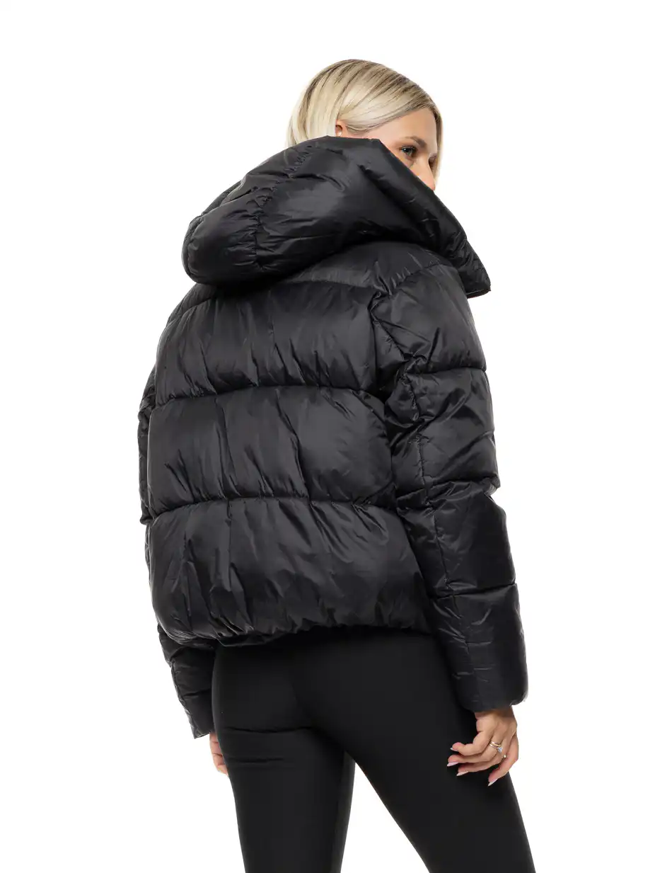 Splendid Γυναικείο κοντό μπουφάν με ενσωματωμένη κουκούλα 54-101-021 BLACK