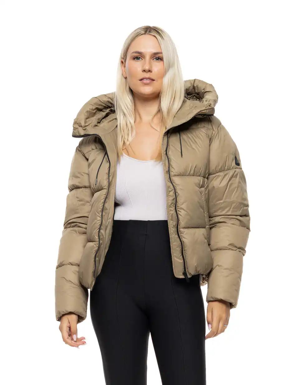 Splendid Γυναικείο κοντό μπουφάν με ενσωματωμένη κουκούλα 54-101-021 OLIVE