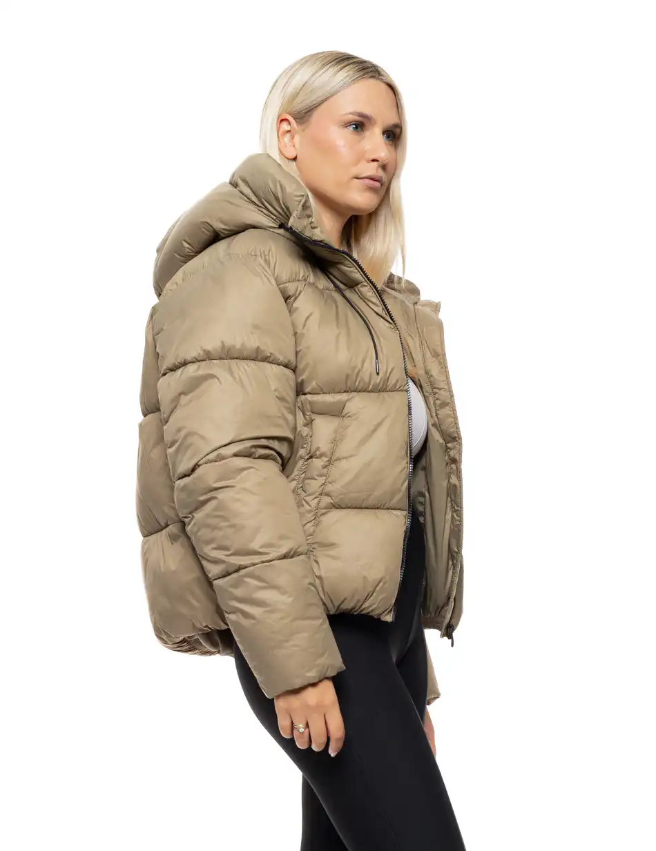 Splendid Γυναικείο κοντό μπουφάν με ενσωματωμένη κουκούλα 54-101-021 OLIVE