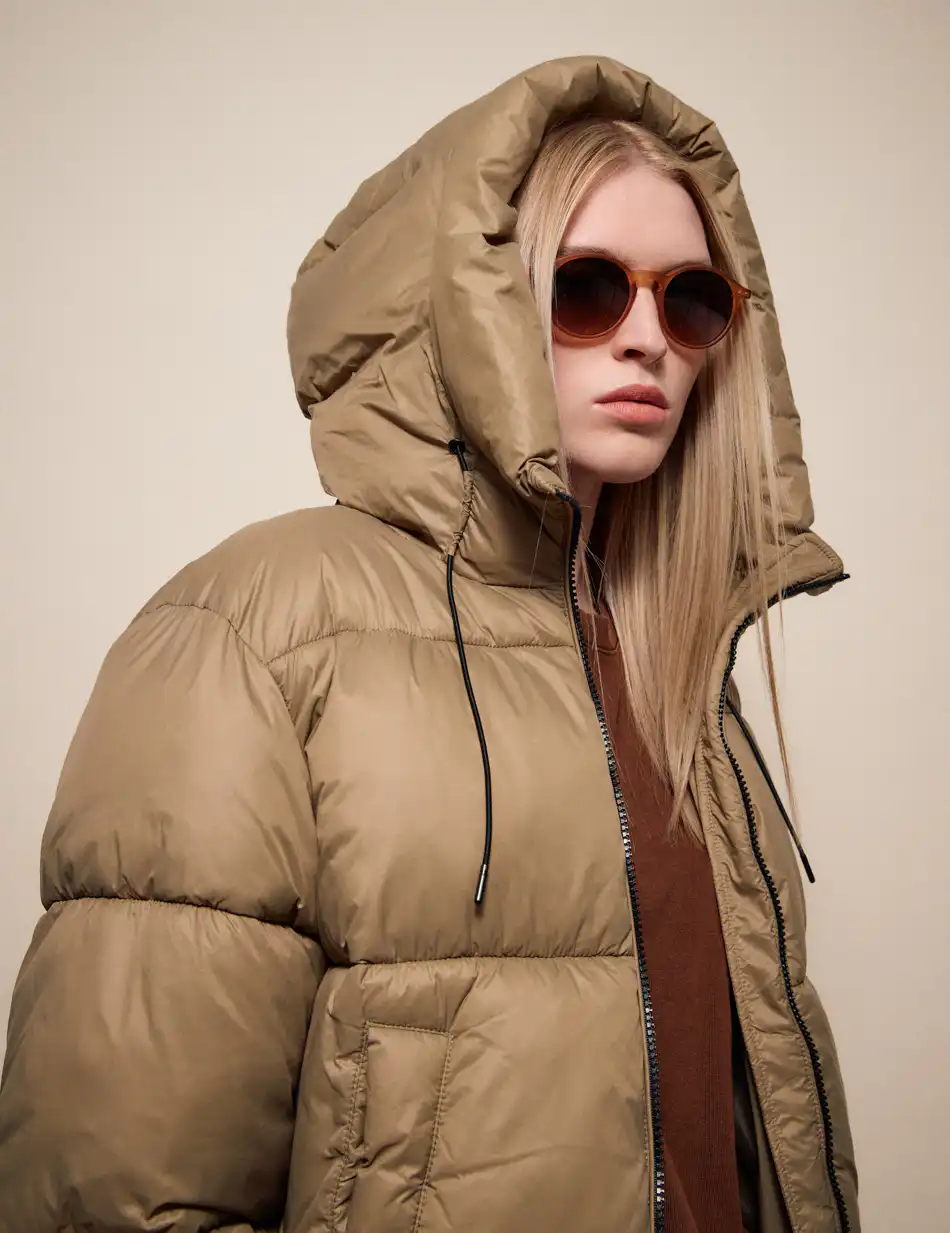 Splendid Γυναικείο κοντό μπουφάν με ενσωματωμένη κουκούλα 54-101-021 OLIVE