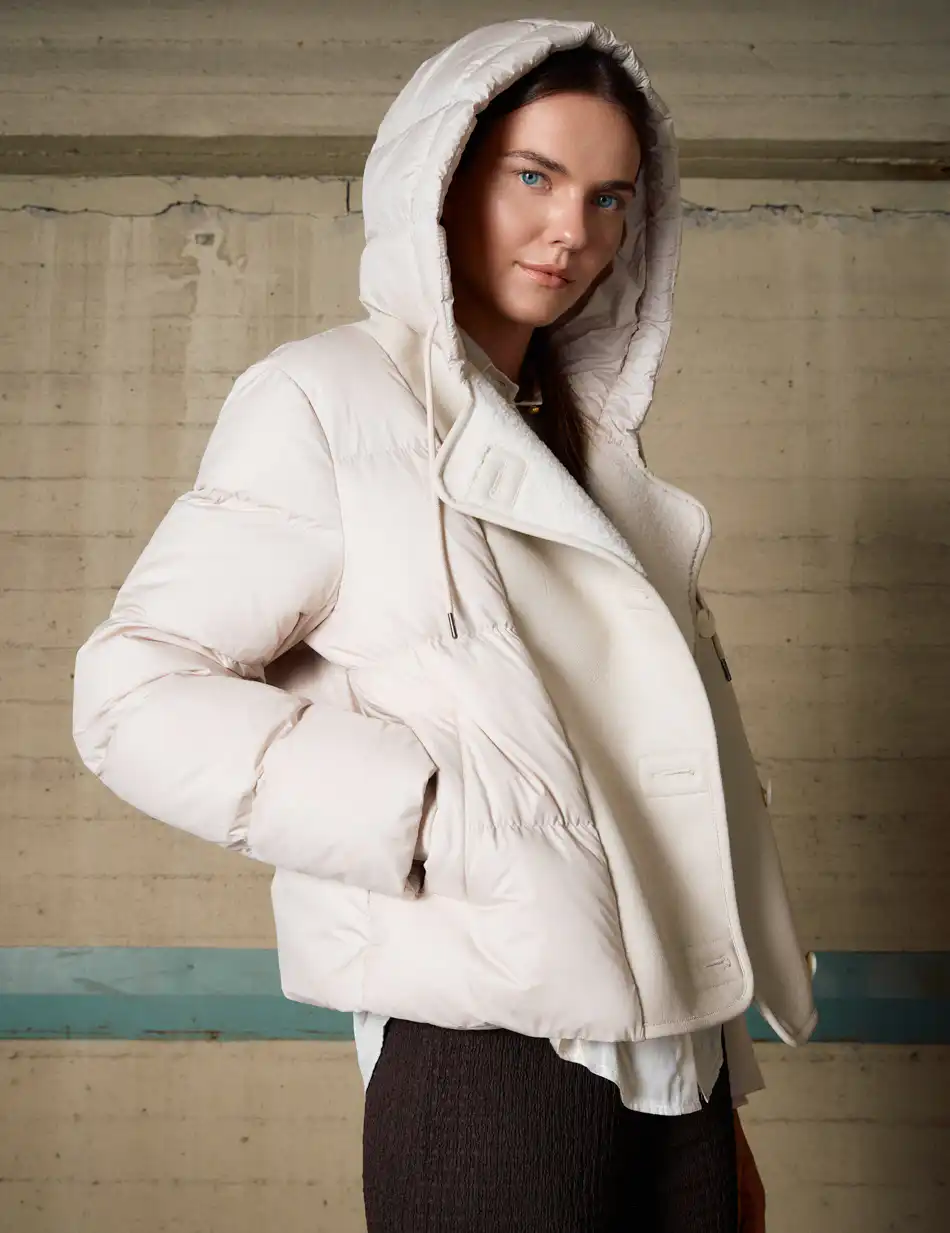 Biston Γυναικείο κοντό μπουφάν 54-101-044 BEIGE