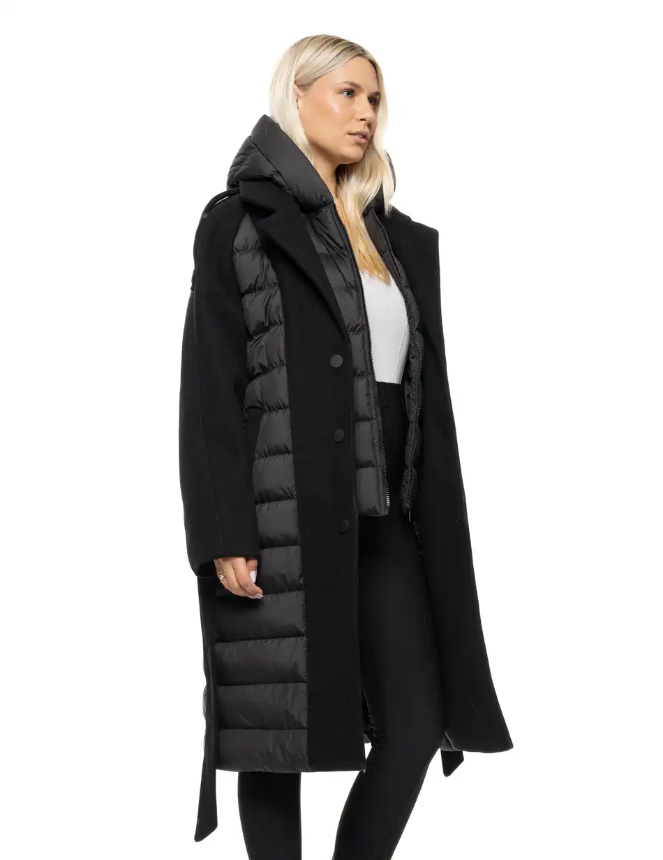 Biston Γυναικείο μακρύ μπουφάν 54-101-046 BLACK