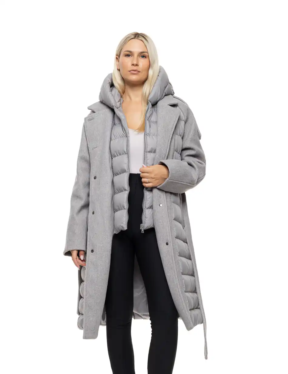 Biston Γυναικείο μακρύ μπουφάν 54-101-046 GREY