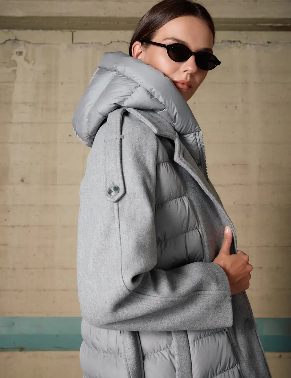 Biston Γυναικείο μακρύ μπουφάν 54-101-046 GREY