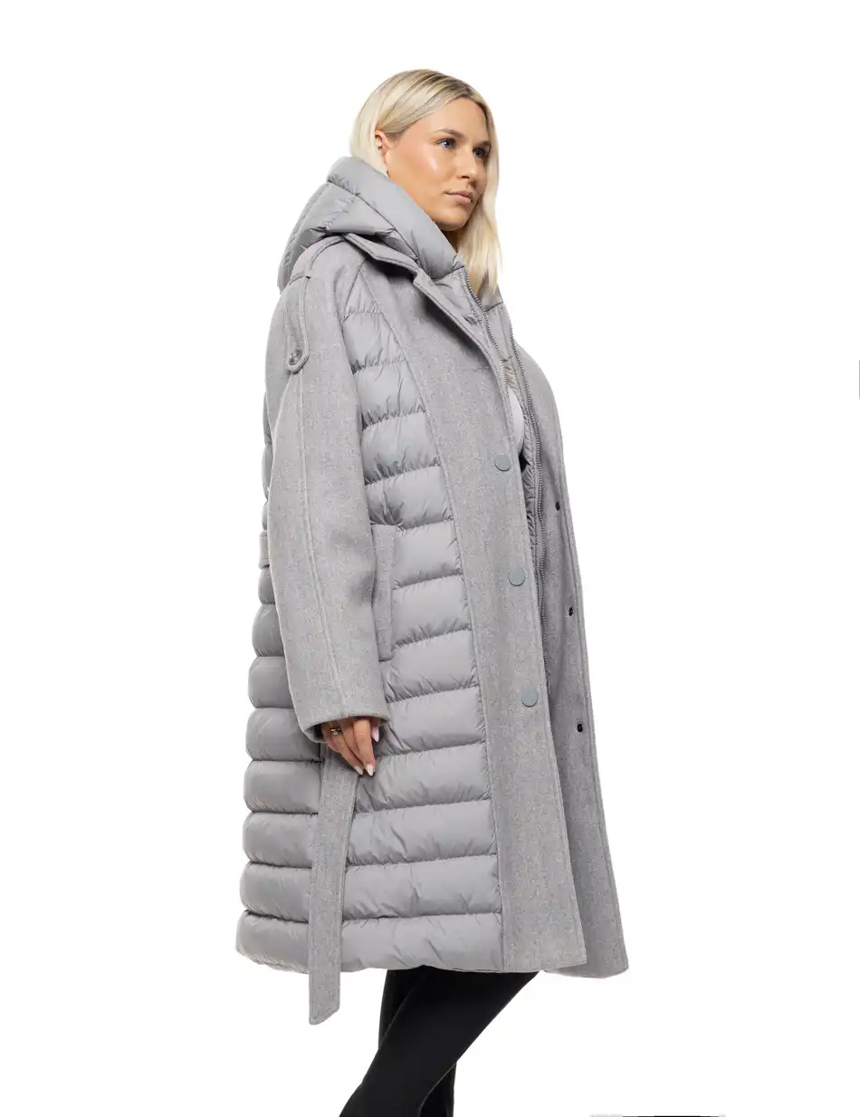 Biston Γυναικείο μακρύ μπουφάν 54-101-046 GREY