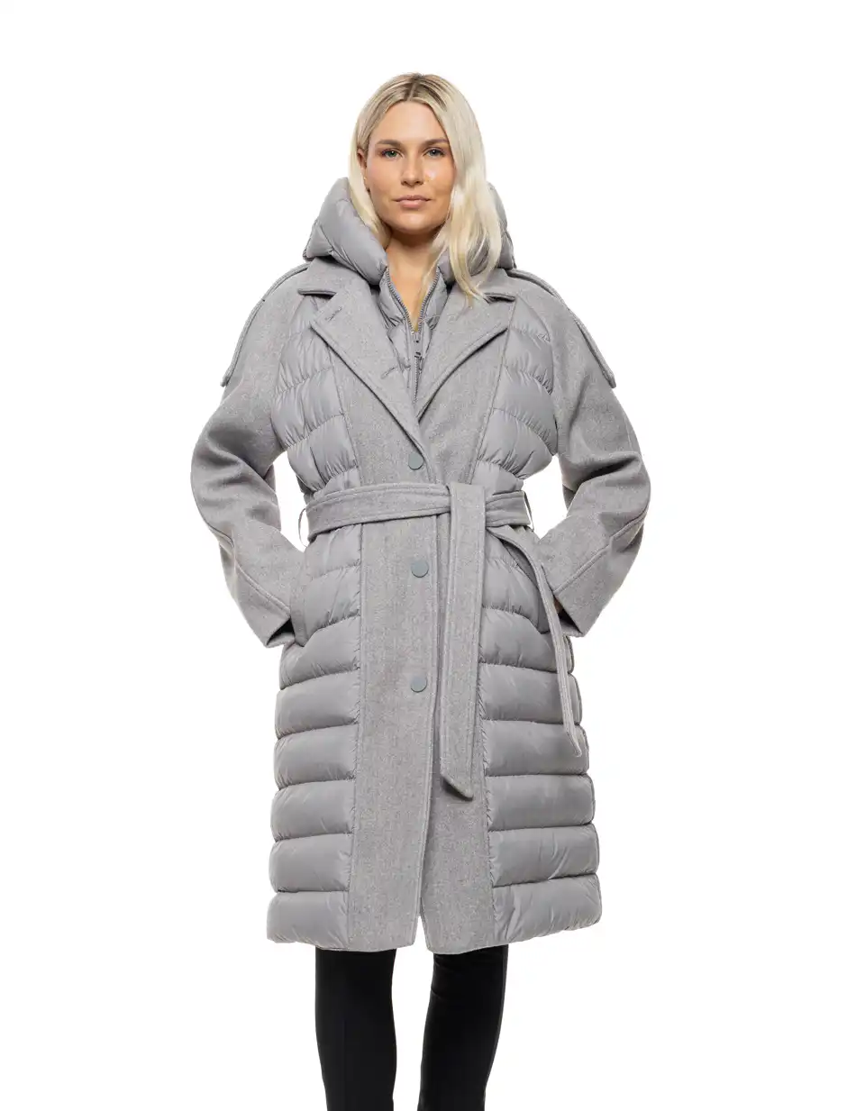 Biston Γυναικείο μακρύ μπουφάν 54-101-046 GREY