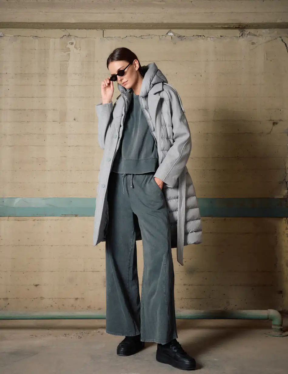 Biston Γυναικείο μακρύ μπουφάν 54-101-046 GREY