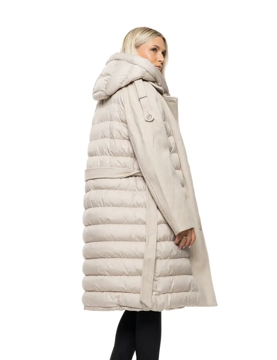 Biston Γυναικείο μακρύ μπουφάν 54-101-046 LT BEIGE