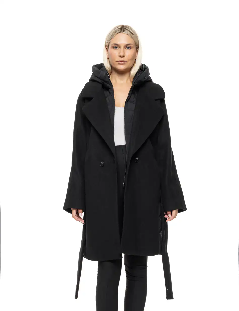 Biston Γυναικείο μακρύ μπουφάν 54-101-047 BLACK