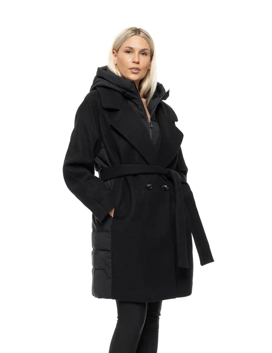 Biston Γυναικείο μακρύ μπουφάν 54-101-047 BLACK