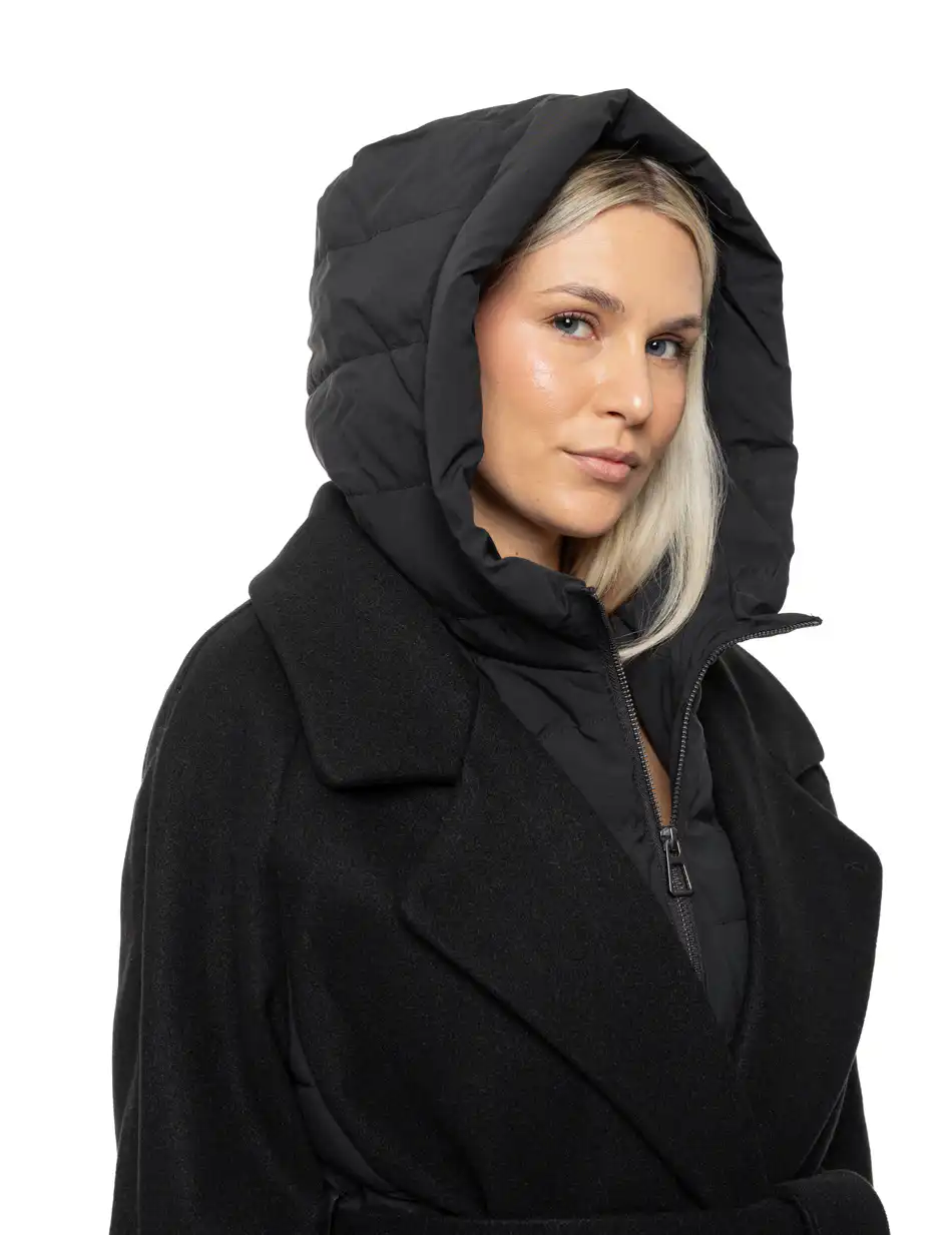 Biston Γυναικείο μακρύ μπουφάν 54-101-047 BLACK