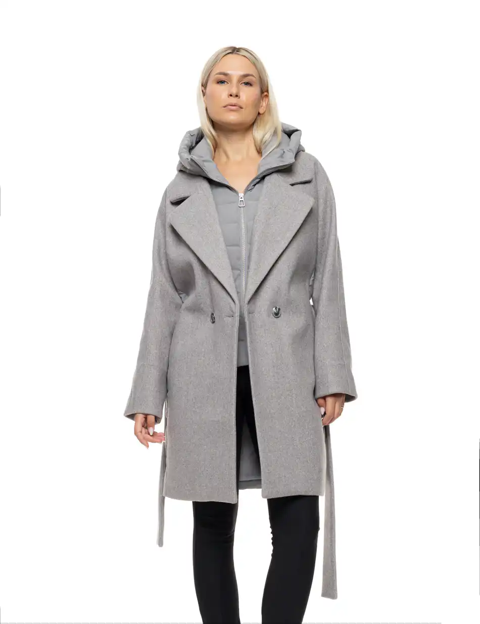 Biston Γυναικείο μακρύ μπουφάν 54-101-047 GREY