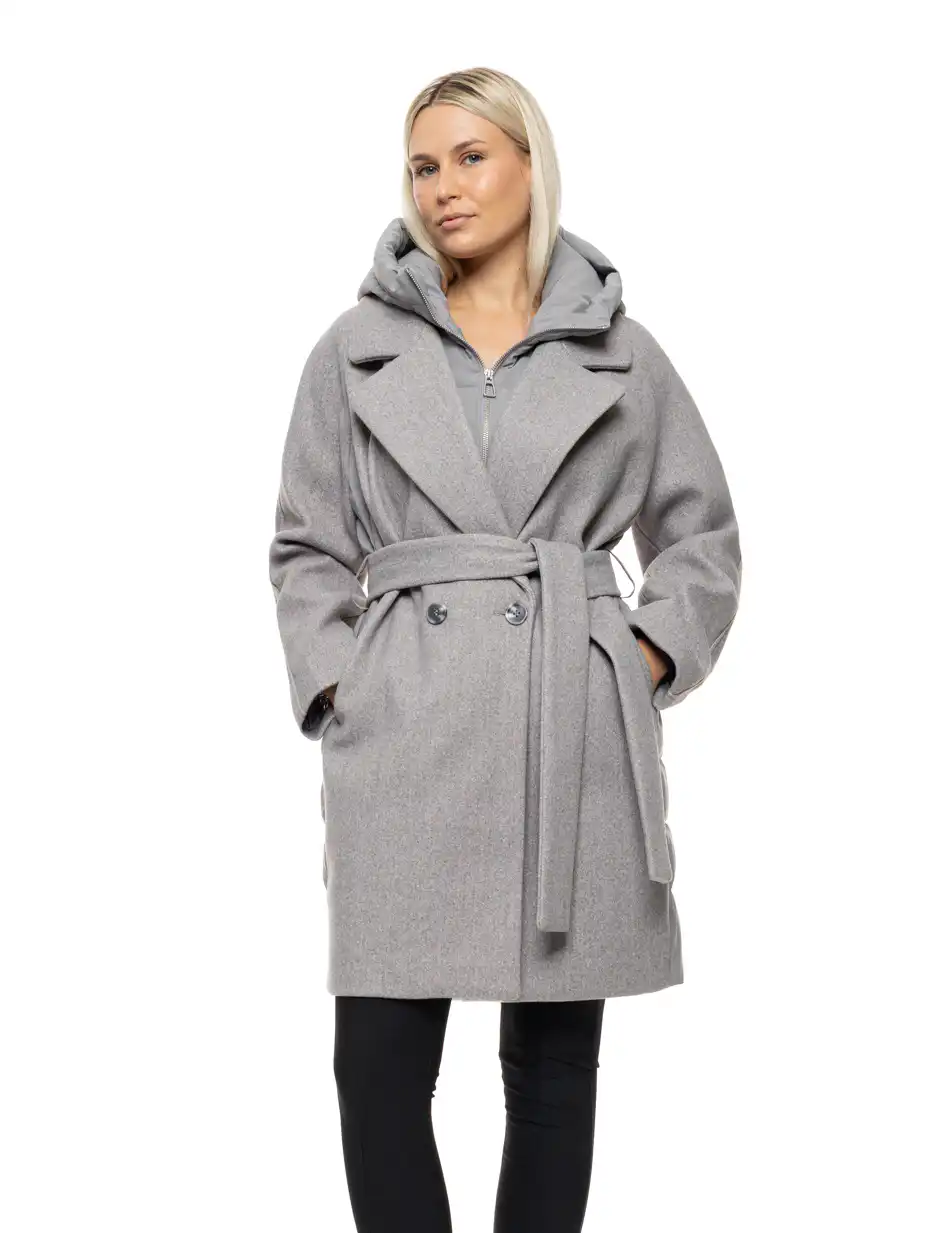 Biston Γυναικείο μακρύ μπουφάν 54-101-047 GREY