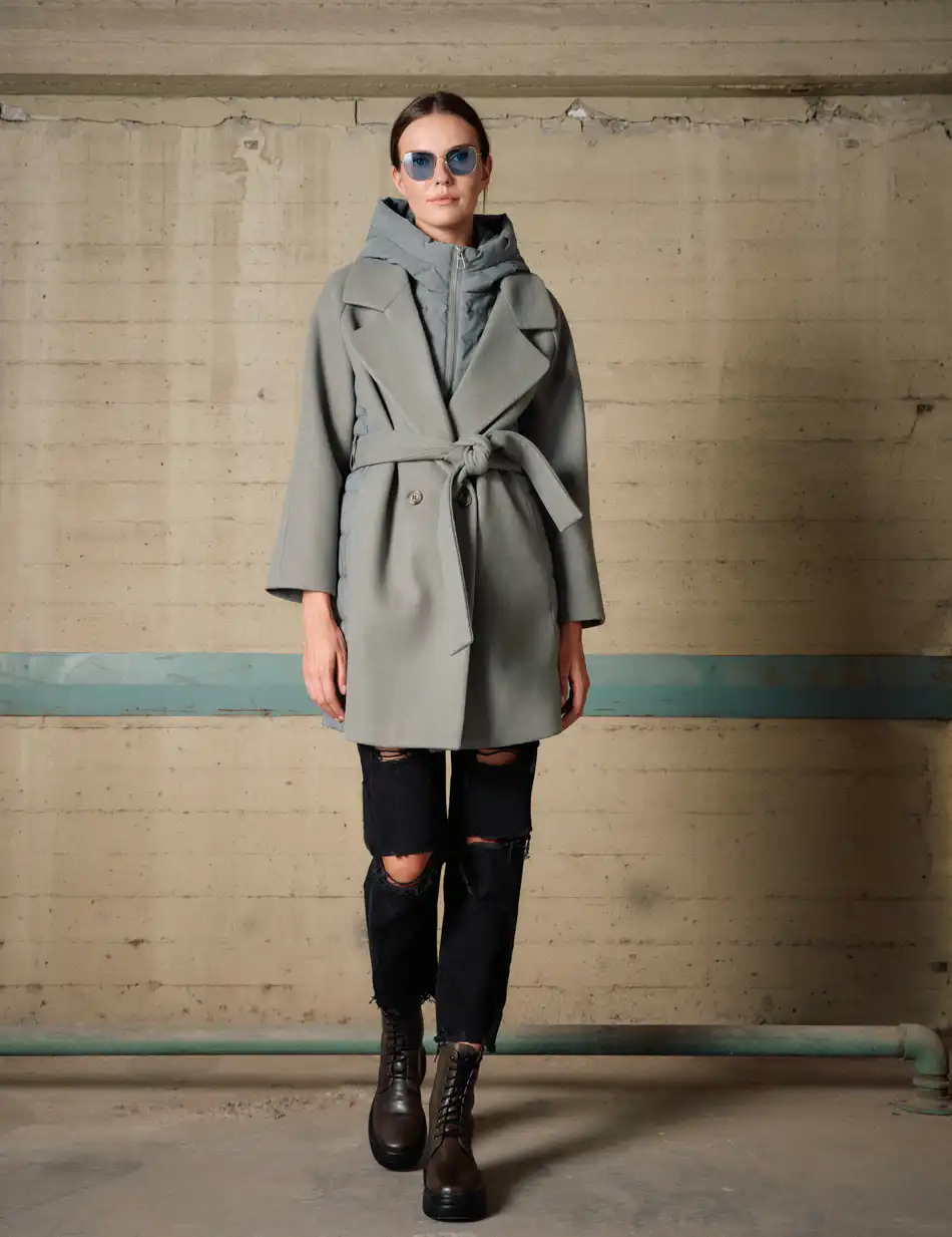 Biston Γυναικείο μακρύ μπουφάν 54-101-047 MINT