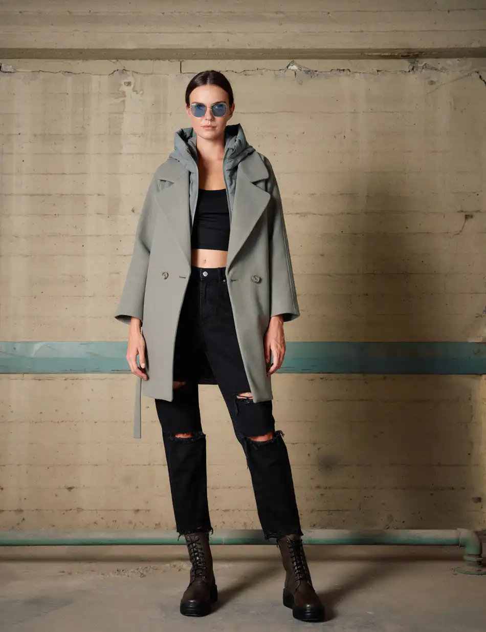 Biston Γυναικείο μακρύ μπουφάν 54-101-047 MINT