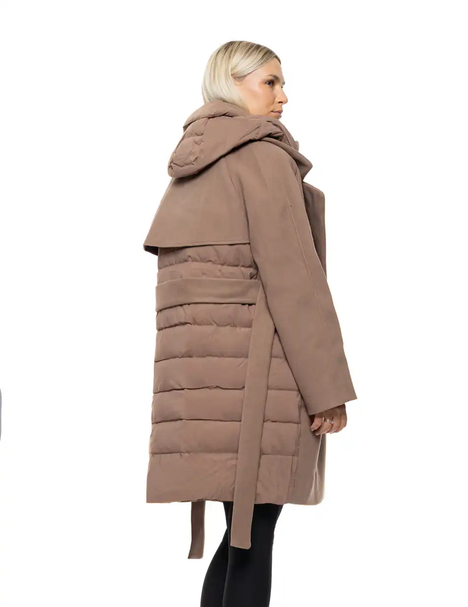 Biston Γυναικείο μακρύ μπουφάν 54-101-047 DK BEIGE