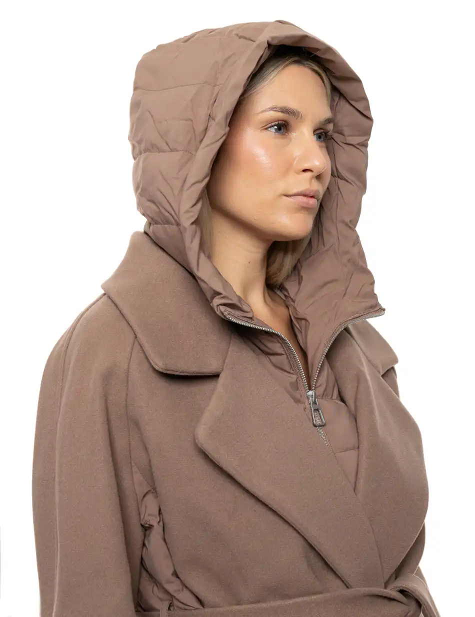 Biston Γυναικείο μακρύ μπουφάν 54-101-047 DK BEIGE