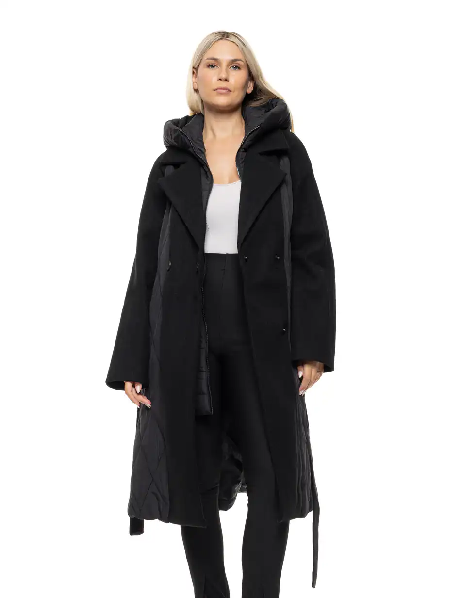 Splendid Γυναικείο μακρύ μπουφάν 54-101-054 BLACK