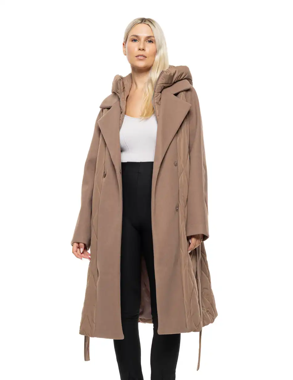 Splendid Γυναικείο μακρύ μπουφάν 54-101-054 DK BEIGE