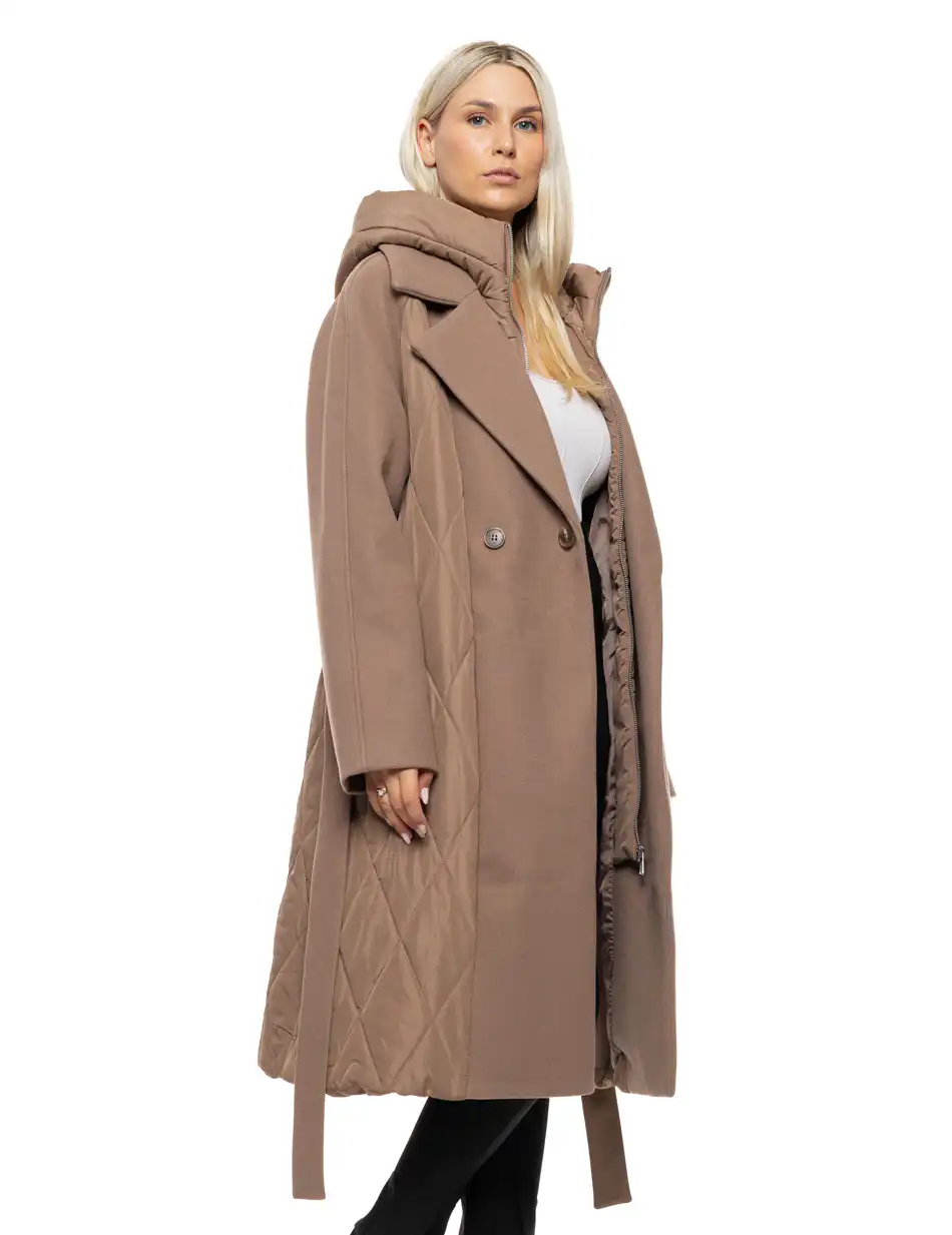 Splendid Γυναικείο μακρύ μπουφάν 54-101-054 DK BEIGE