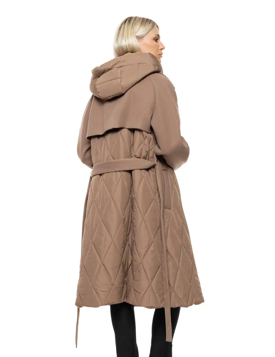 Splendid Γυναικείο μακρύ μπουφάν 54-101-054 DK BEIGE