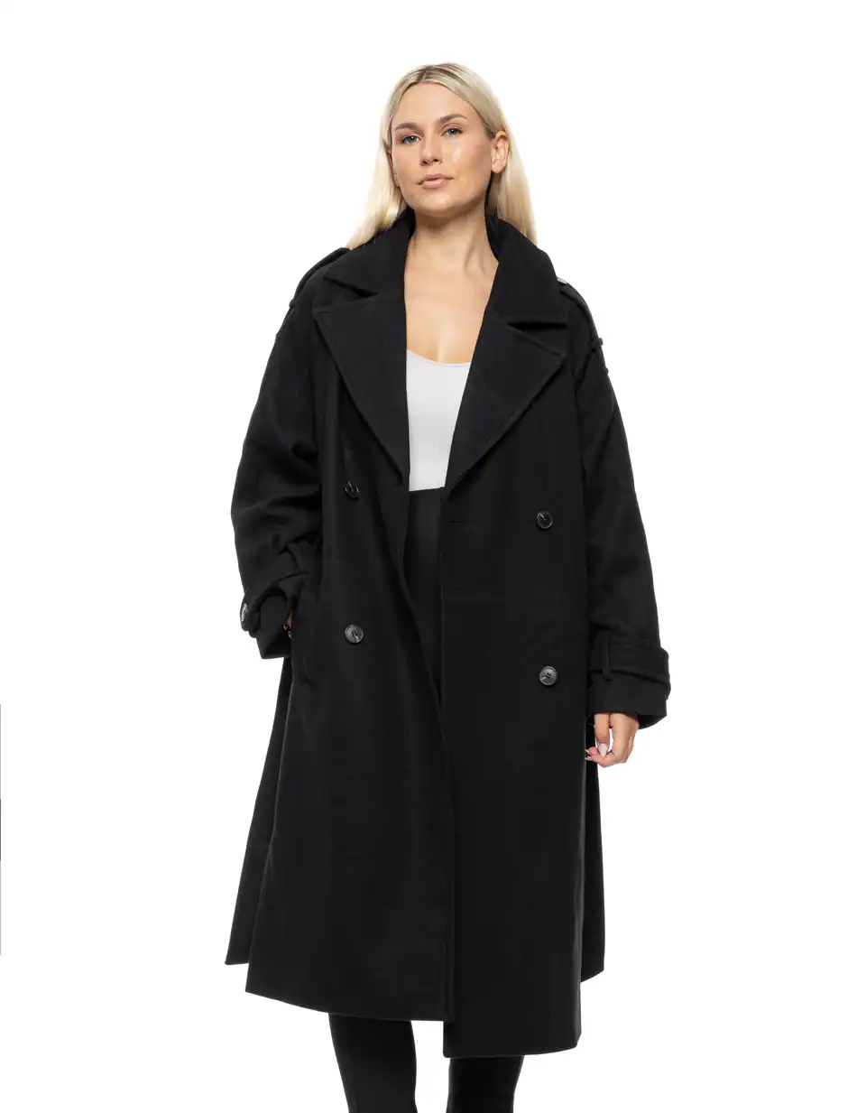 Biston Γυναικείο μακρύ παλτό 54-101-055 BLACK