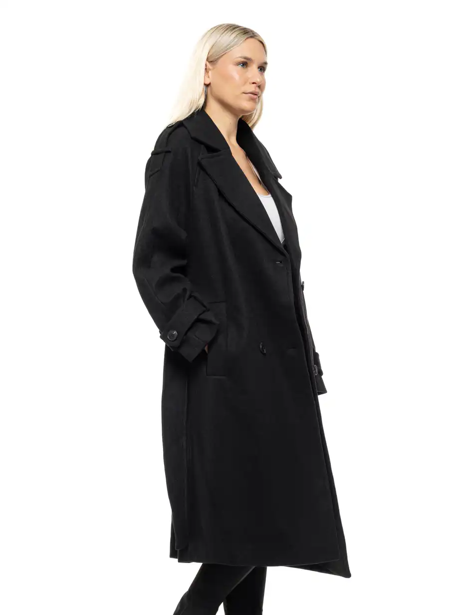 Biston Γυναικείο μακρύ παλτό 54-101-055 BLACK