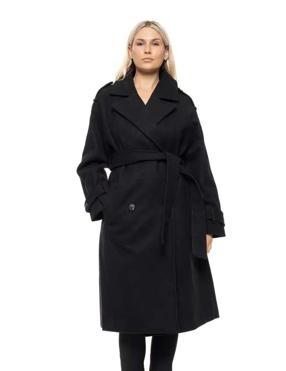 Biston Γυναικείο μακρύ παλτό 54-101-055 BLACK