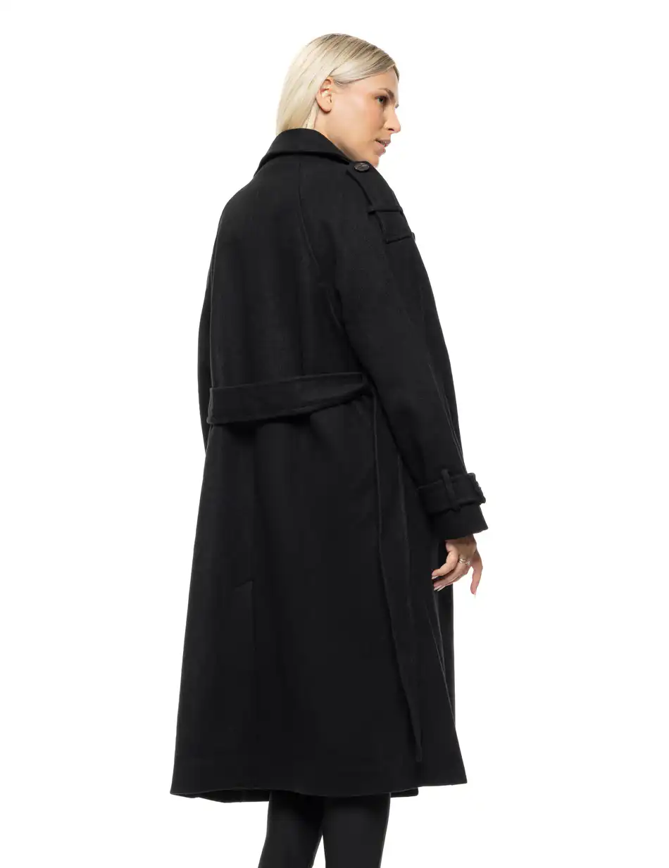 Biston Γυναικείο μακρύ παλτό 54-101-055 BLACK