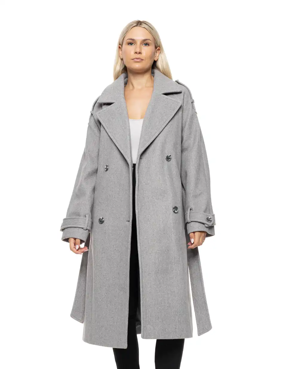 Biston Γυναικείο μακρύ παλτό 54-101-055 GREY