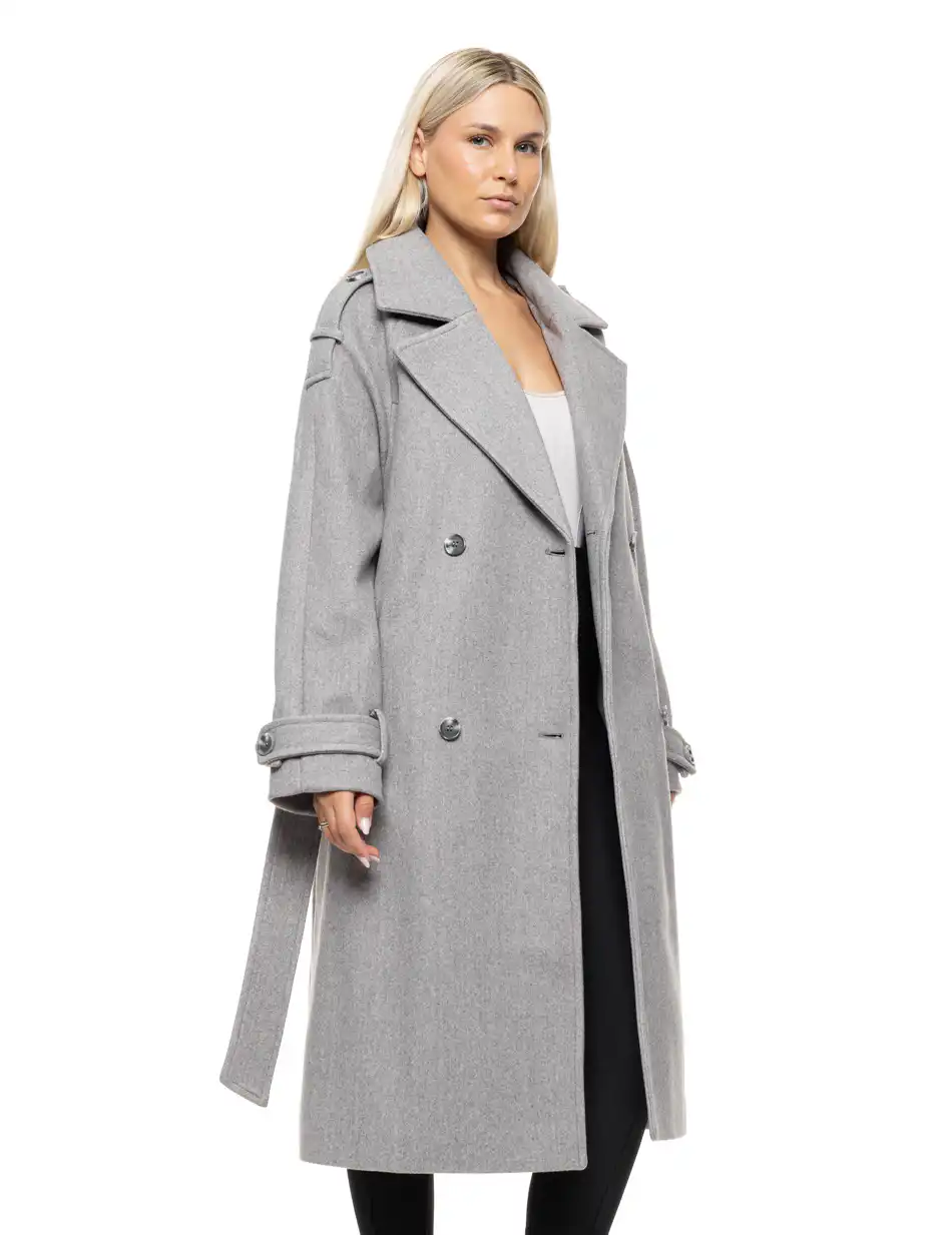 Biston Γυναικείο μακρύ παλτό 54-101-055 GREY