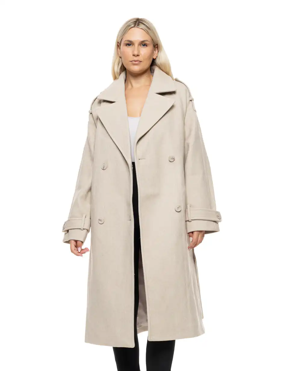Biston Γυναικείο μακρύ παλτό 54-101-055 LT BEIGE
