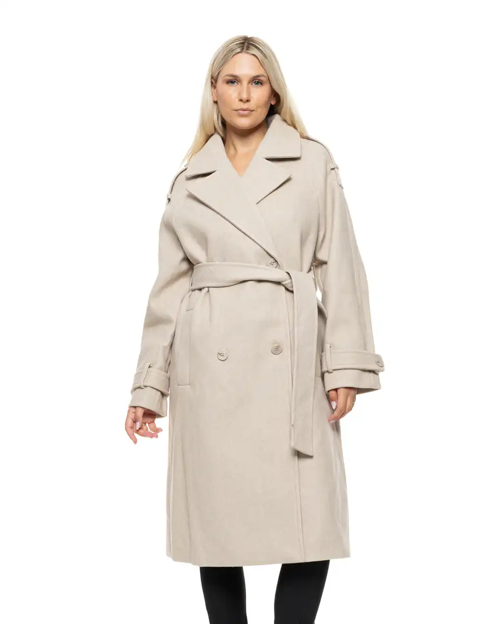 Biston Γυναικείο μακρύ παλτό 54-101-055 LT BEIGE