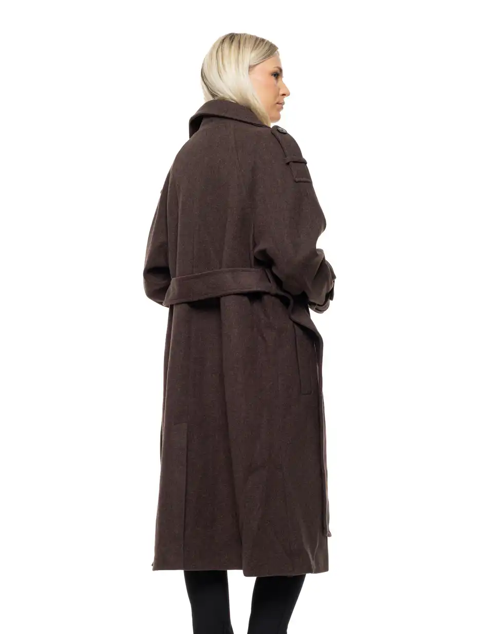 Biston Γυναικείο μακρύ παλτό 54-101-055 BROWN