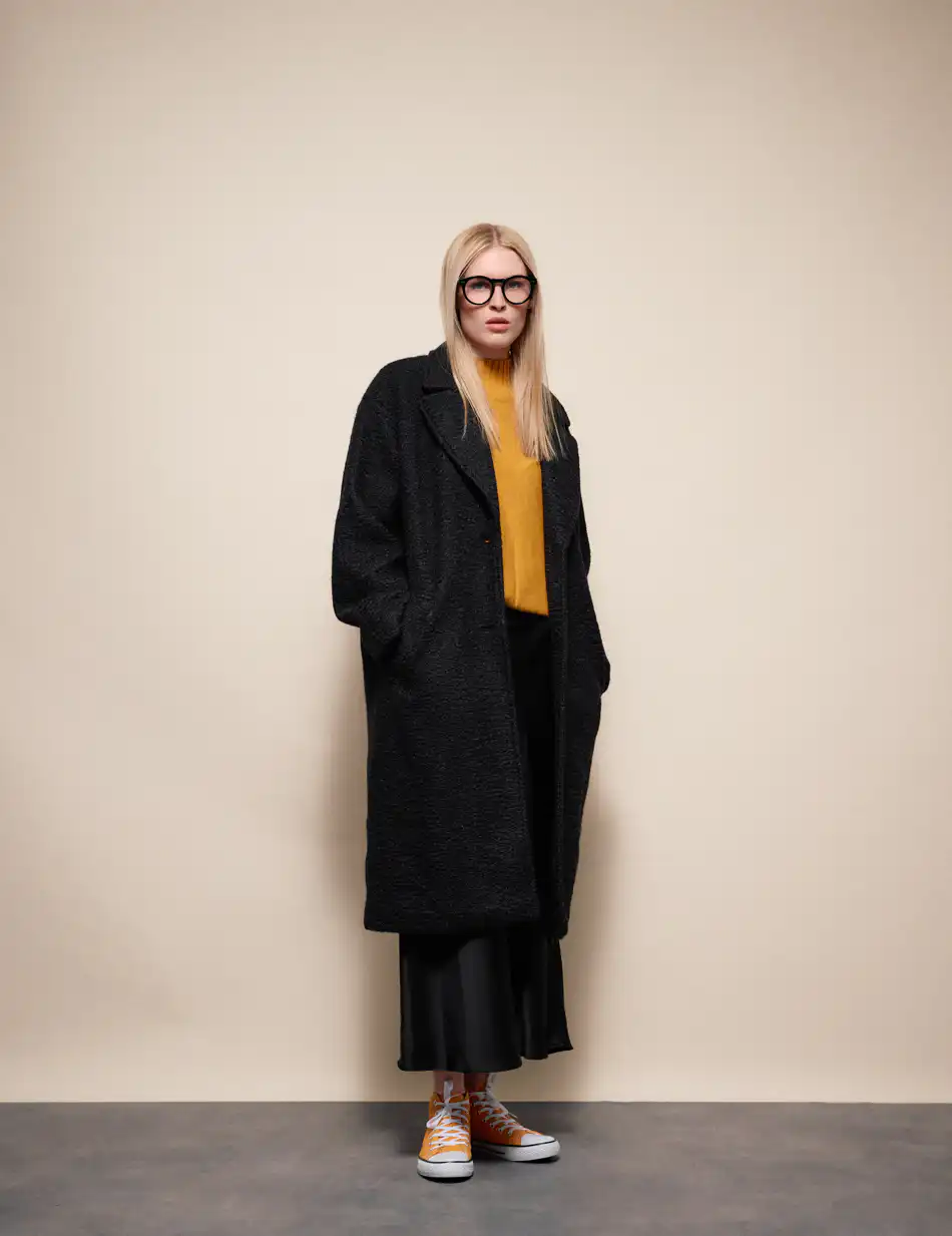 Splendid Γυναικείο μακρύ παλτό 54-101-059 BLACK