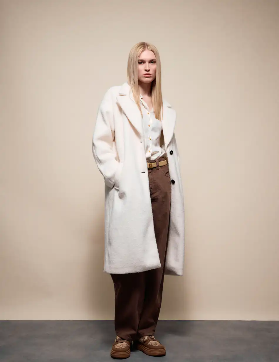 Splendid Γυναικείο μακρύ παλτό 54-101-059 OFF WHITE