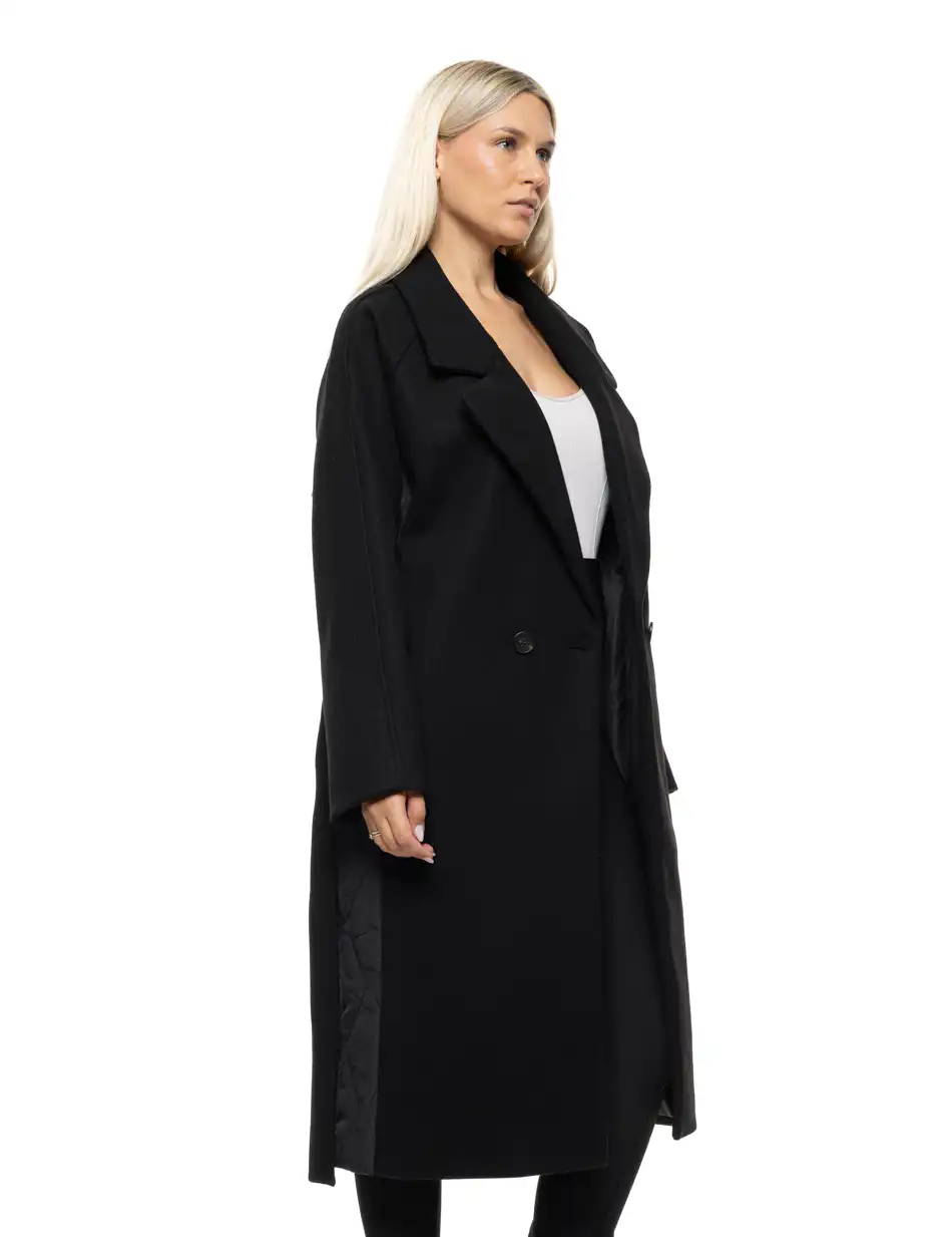 Biston Γυναικείο μακρύ παλτό με κουκούλα 54-101-067 BLACK